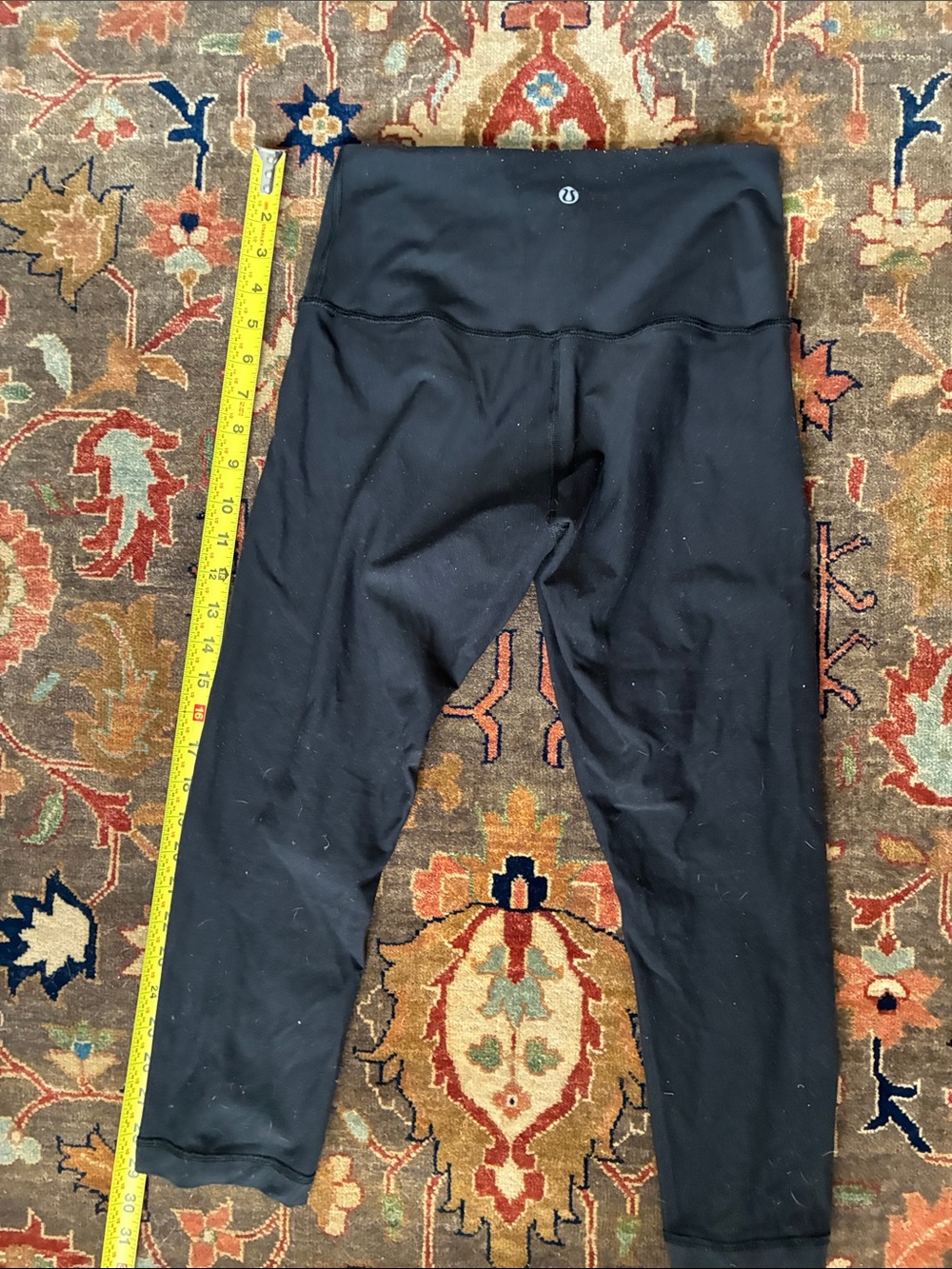 lululemon athletica Black Fold-Over Waist Capri Pants